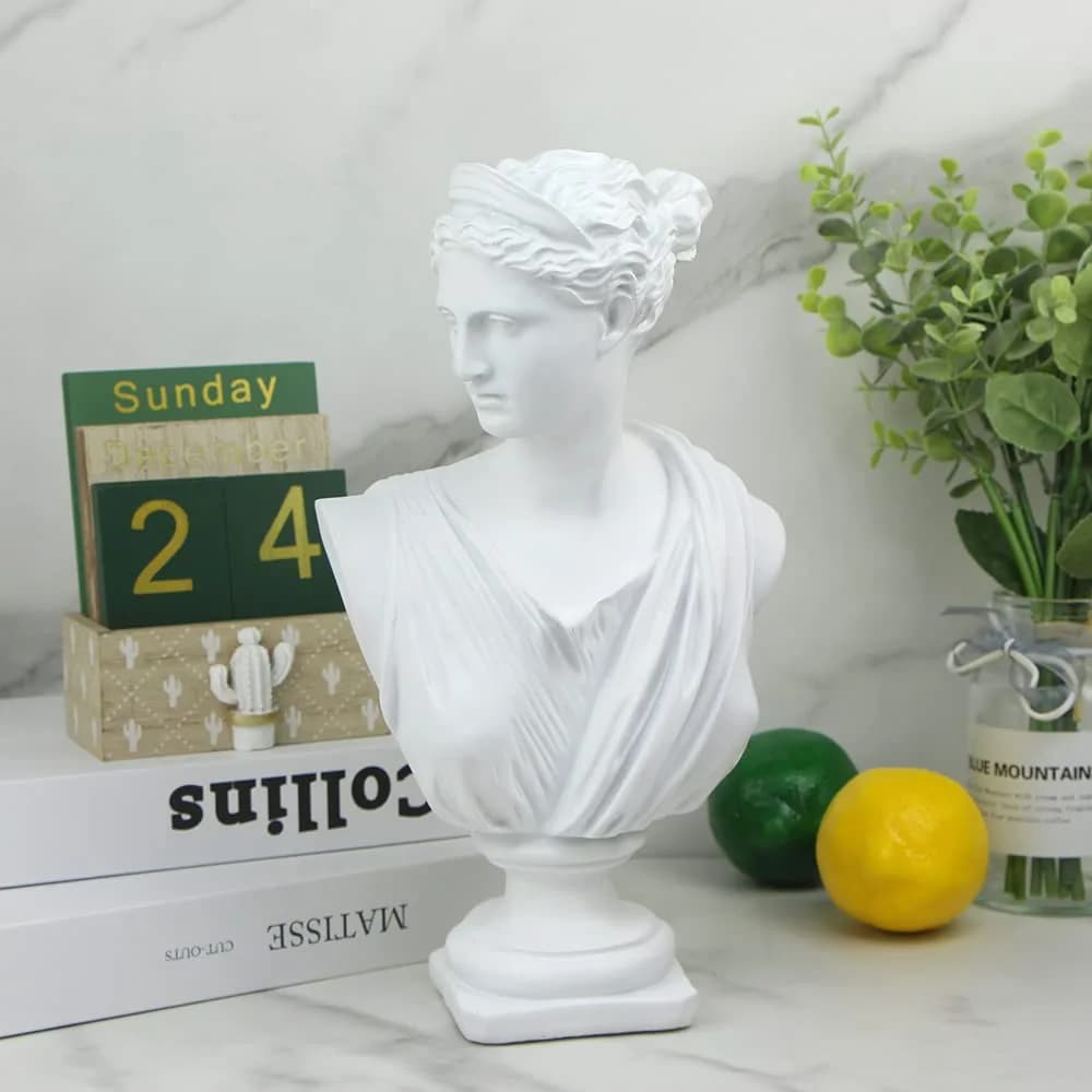 Norrclp Greek Statue of Diana Head Bust 31.75cm (12.5in) | Classic Roman Sculpture for Home Decor - view 6