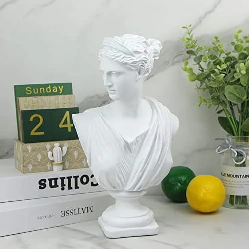Norrclp Greek Statue of Diana Head Bust 31.75cm (12.5in) | Classic Roman Sculpture for Home Decor thumbnail 6
