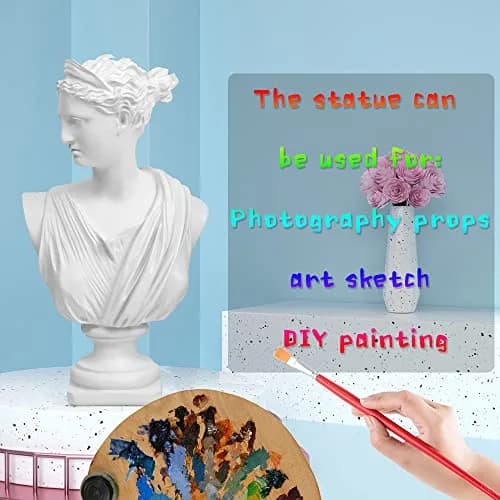Norrclp Greek Statue of Diana Head Bust 31.75cm (12.5in) | Classic Roman Sculpture for Home Decor thumbnail 7
