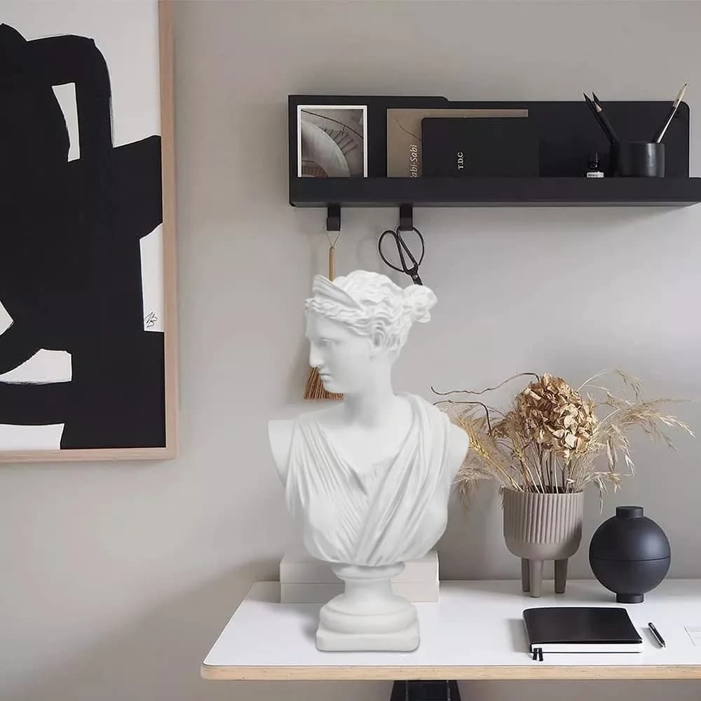 Norrclp Greek Statue of Diana Head Bust 31.75cm (12.5in) | Classic Roman Sculpture for Home Decor - view 3