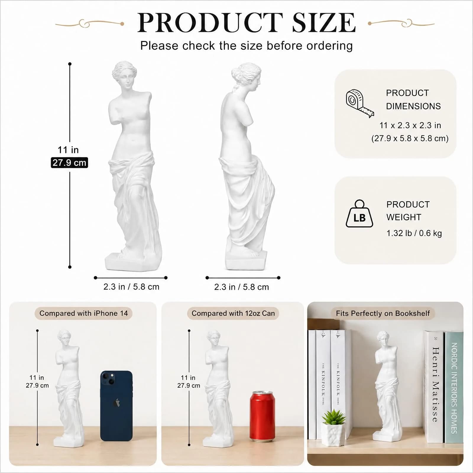 Norrclp Greek Statue of Venus Bust 29.21 cm (11.5 inches) | Classic Roman Mythology Sculpture for Home Decor - view 2