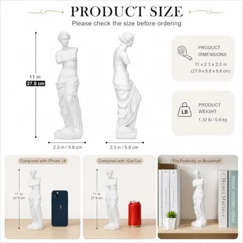 Norrclp Greek Statue of Venus Bust 29.21 cm (11.5 inches) | Classic Roman Mythology Sculpture for Home Decor thumbnail 2