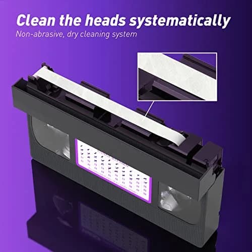 YHDD VCR Head Cleaner Tape for VHS/VCR Players, Dry Type Reusable Video Head Cleaner thumbnail 3