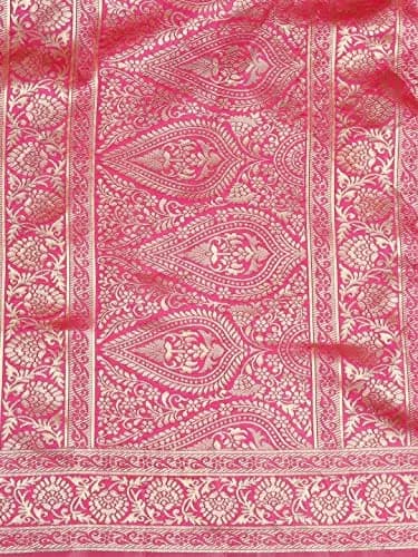 DUPATTA BAZAAR Red Banarasi Silk Dupatta with Floral Weaving 2.29 m (2.5 yd) thumbnail 6