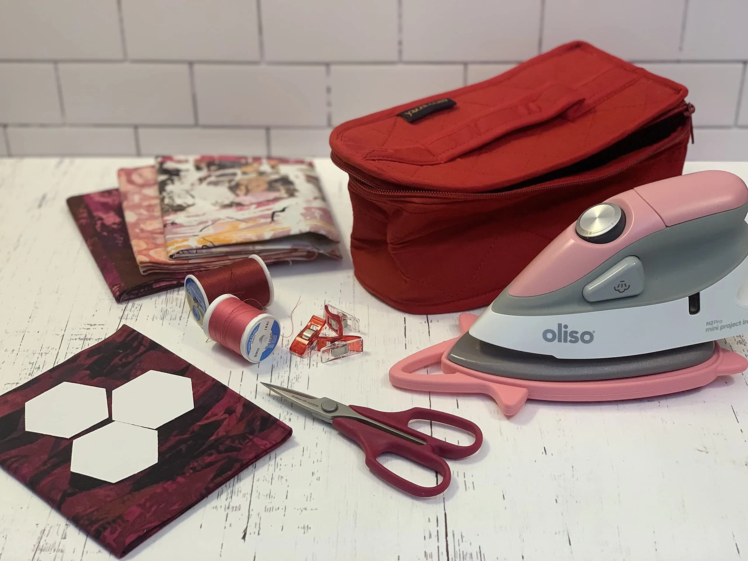 Yazzii Iron Storage Case - Travel Iron Holder with Handle & Zipper Closure - Dustproof & Easy to Carry Red | Compact Craft Iron Organizer — Large