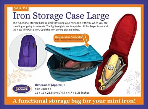 Yazzii Iron Storage Case - Travel Iron Holder with Handle & Zipper Closure - Dustproof & Easy to Carry Red | Compact Craft Iron Organizer thumbnail 4