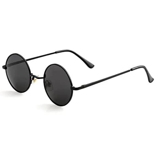 Kursan Small Round Polarized Sunglasses 45MM Black Unisex Retro UV400 thumbnail 3