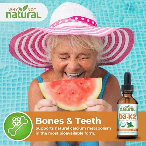 Why Not Natural Organic Vitamin D3 K2 Liquid Drops 2 Fl Oz | Supports Strong Bones & Heart thumbnail 6