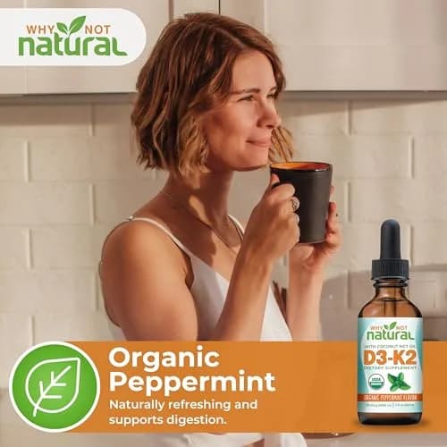 Why Not Natural Organic Vitamin D3 K2 Liquid Drops 2 Fl Oz | Supports Strong Bones & Heart thumbnail 7