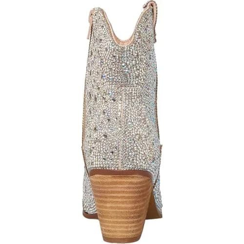 Betsey Johnson Women's Diva Western Boot, Rhinestone, 6 | Rhinestone Embellished Western Ankle Boot thumbnail 3