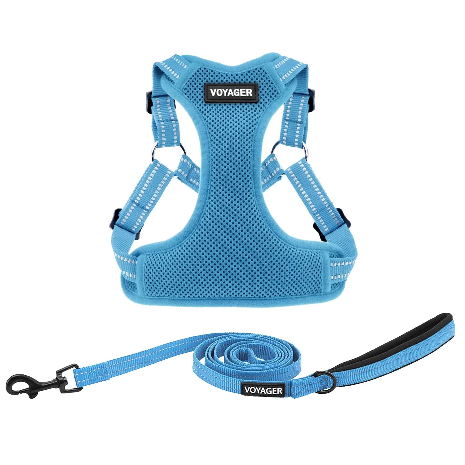 Best Pet Supplies Voyager Step-In Mesh Dog Harness & Leash Set, XL (Baby Blue) | No-Pull, Breathable, Reflective - main product image