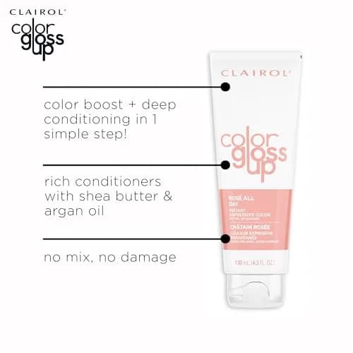 Clairol Color Gloss Up Temporary Hair Dye, Rosé All Day Hair Color, 125ml (4.3 Fl Oz) | Vibrant Rosé Tone & Shine thumbnail 4