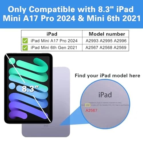 ProCase Smart Case for iPad mini 7 A17 Pro 2024/Mini 6 2021 8.3" -Pink | Slim, Protective & Supports Apple Pencil thumbnail 2