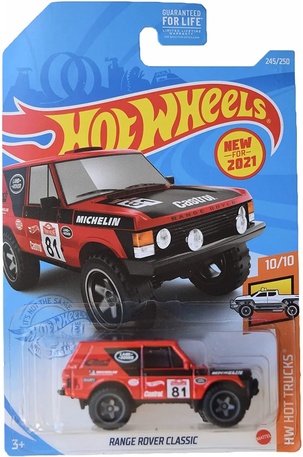 Hot Wheels Range-Rover Classic 1:64 Scale Die Cast | Red Hot Trucks for Kids 3+ — Red
