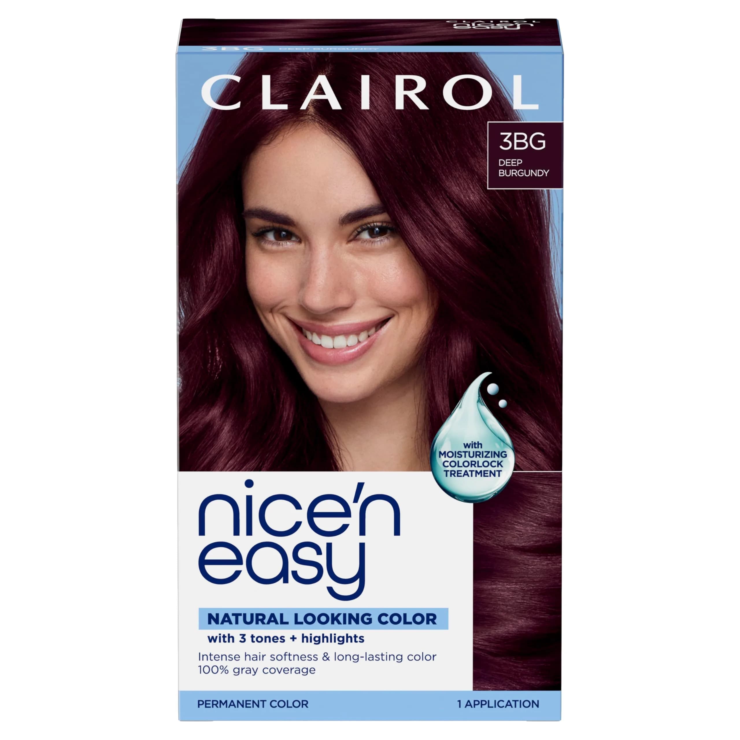 Clairol Nice'n Easy Permanent Hair Dye 3BG Deep Burgundy - 6.26 Fl Oz Single Pack - main product image