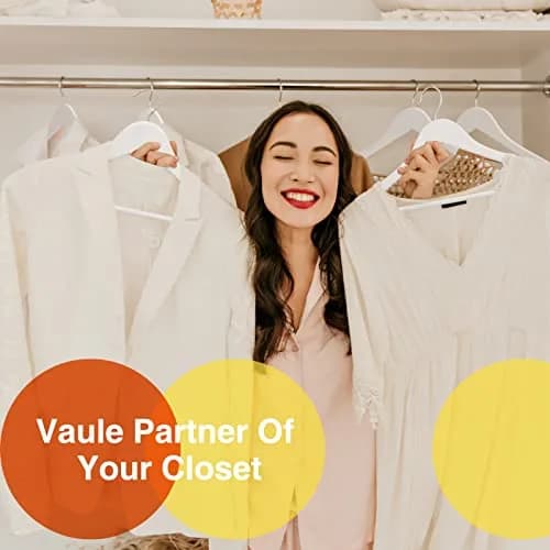 Uinicor White Wooden Hangers 30 Pack Slim Coat Hangers for Closet with Smooth Finish, Shirt, Suit, Dress, Heavy Duty Clothes Hanger thumbnail 5
