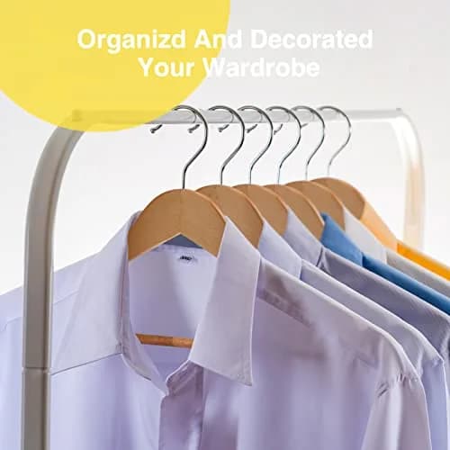 Uinicor Wooden Hangers 30 Pack | Heavy Duty & Space Saving Natural Finish thumbnail 4