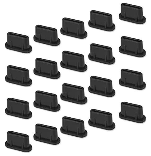 CaseBuy Black 20 Pack USB C Anti Dust Plugs | Protects Ports from Dust, Sand, and Lint thumbnail 1