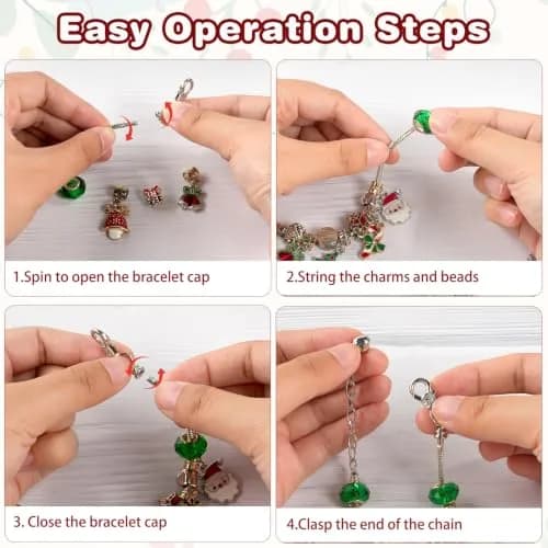 OuMuaMua Christmas Countdown Advent Calendar Bracelets 2026 | DIY Jewelry Kit for Girls & Kids thumbnail 4