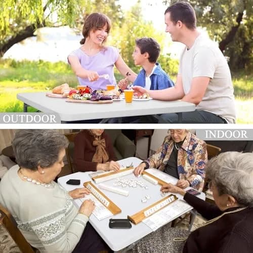Saicool Folding Event Table 3FT | Heavy Duty Indoor Outdoor Picnic Table with Handle Lock thumbnail 2