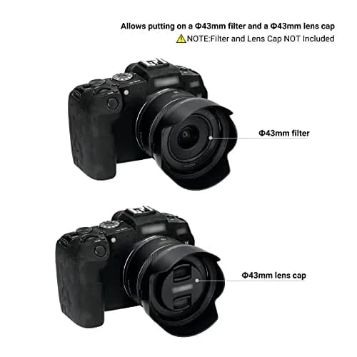 JJC Lens Hood for Canon RF 16mm F2.8 STM Lens | Reversible, Impact-Resistant, Compatible with 43mm Filters & Cap thumbnail 2