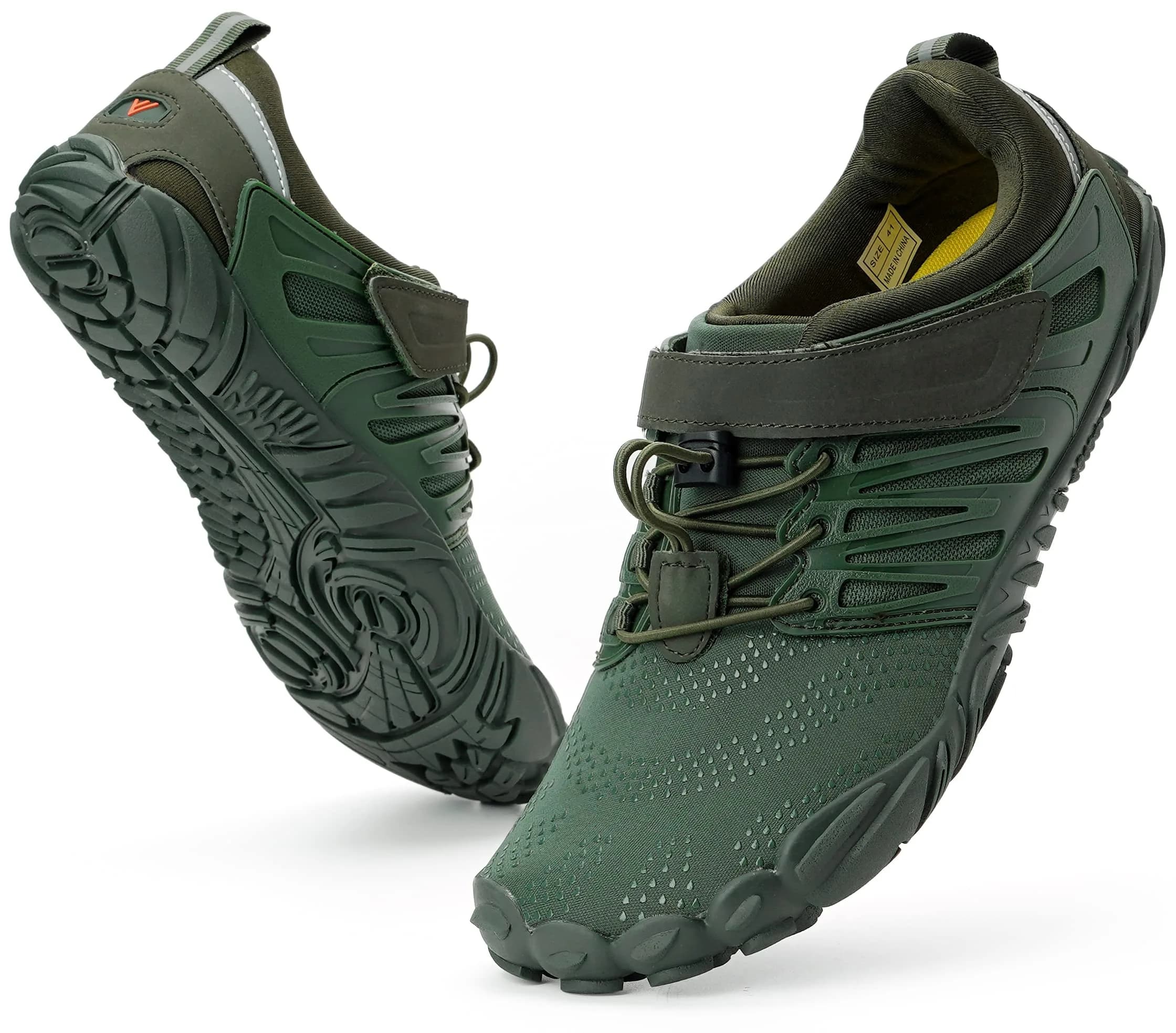 WHITIN Women's Minimalist Barefoot Trail Running Shoes Green 8.5 | Zero Drop, Wide Toe Box, Slip-Resistant — W30 | Green