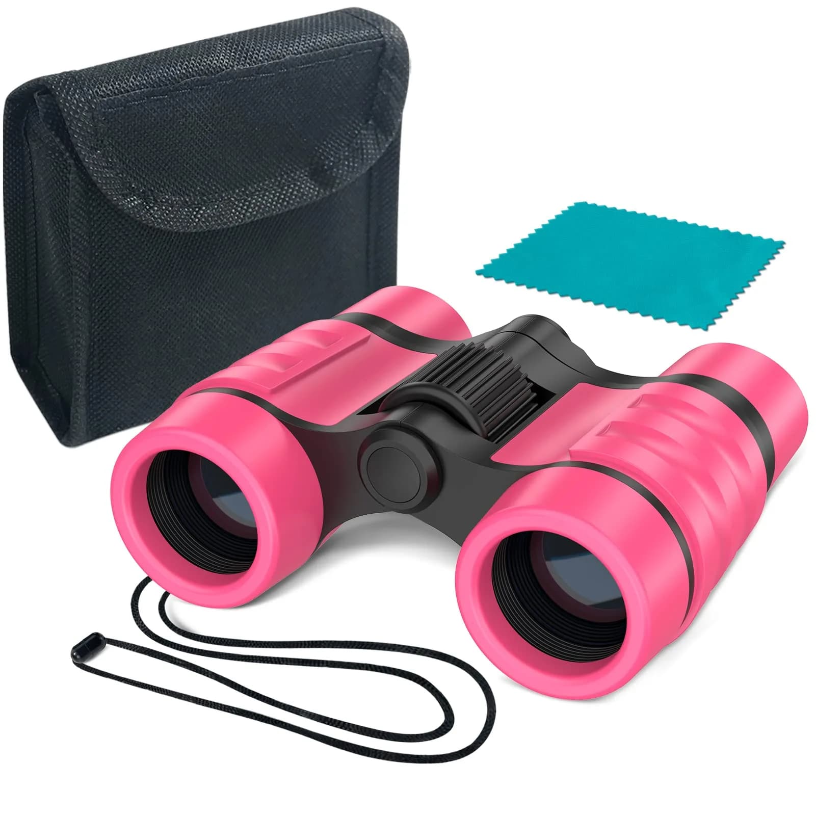 ESSENSON Kids Binoculars Pink 4x30mm (150g) | Shockproof Outdoor Toy for Ages 3-12 - main product image