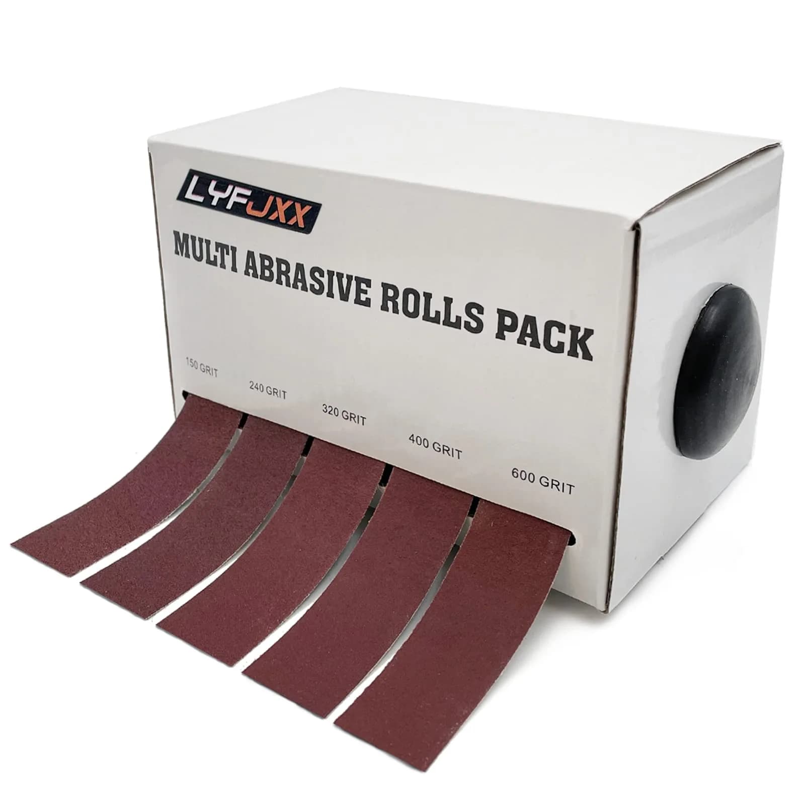 LYFJXX Emery Cloth Roll Set 25mm x 6m (1" x 19.68ft) | 5 Grits Aluminum Oxide Sandpaper for Wood Metal Polishing — 5roll 6m