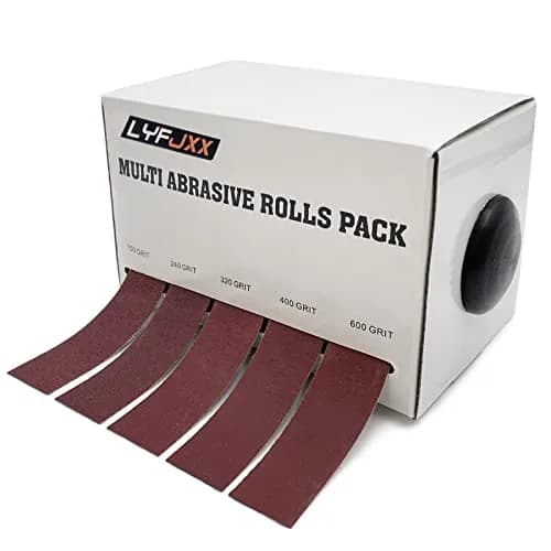 LYFJXX Emery Cloth Roll Set 25mm x 6m (1" x 19.68ft) | 5 Grits Aluminum Oxide Sandpaper for Wood Metal Polishing thumbnail 1