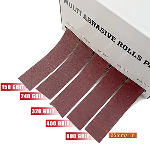 LYFJXX Emery Cloth Roll Set 25mm x 6m (1" x 19.68ft) | 5 Grits Aluminum Oxide Sandpaper for Wood Metal Polishing thumbnail 2
