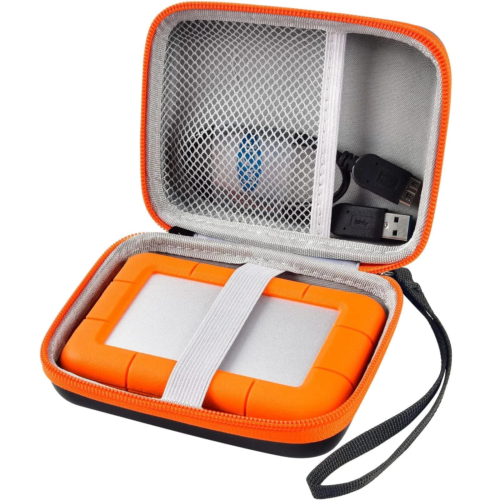 ALKOO Orange Hard Drive Case for LaCie Rugged Mini 1TB-5TB | Protects Drive & Accessories