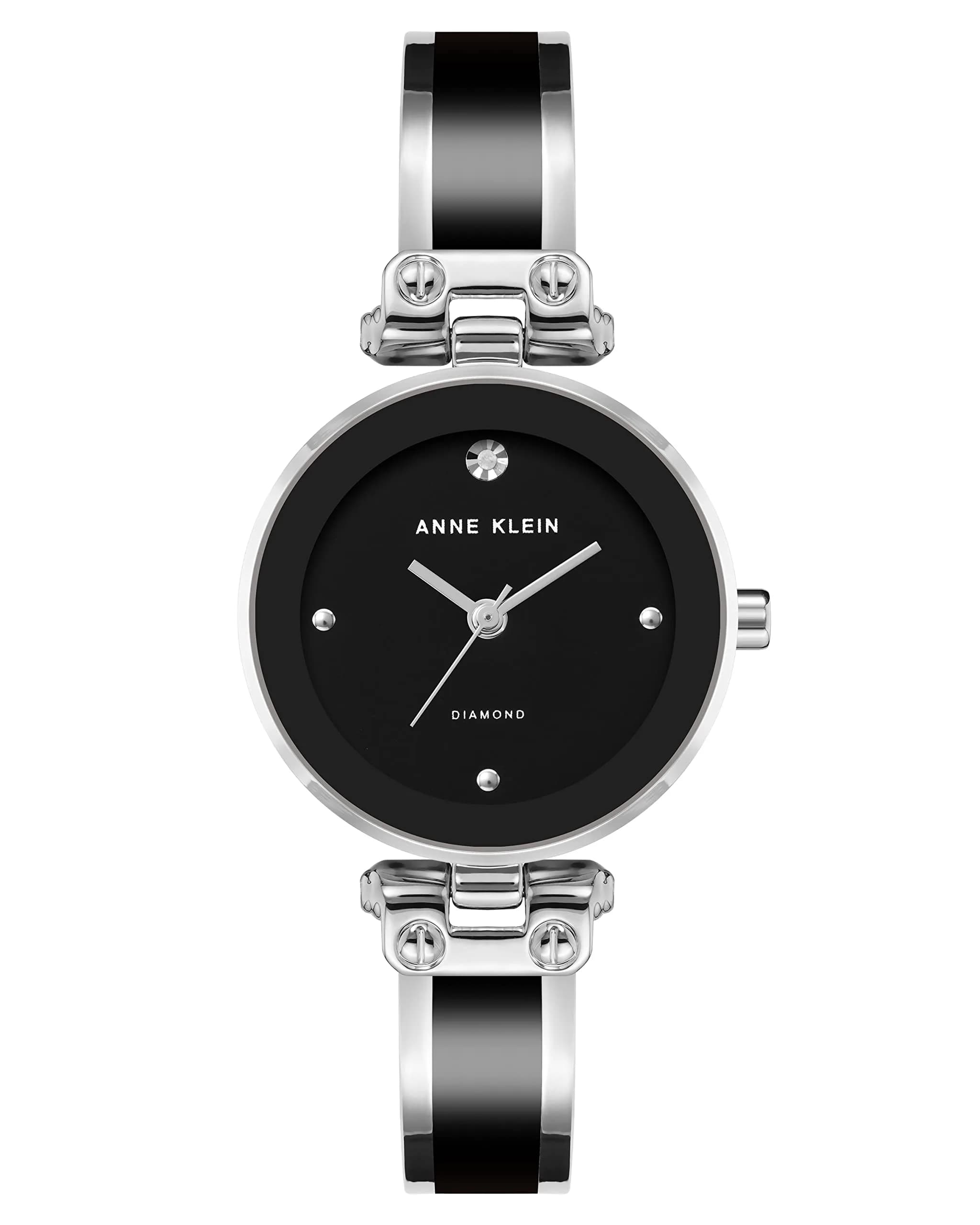 Anne Klein Women's Rose Gold-Tone Bangle Watch with Genuine Diamond Dial - 28mm Case - main product image