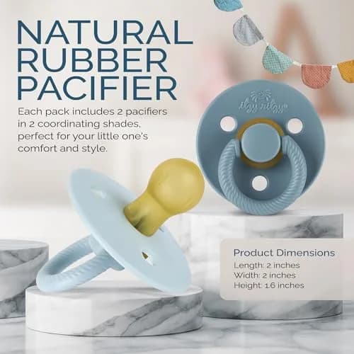 Itzy Ritzy Natural Rubber Pacifiers for 0-6 Mos | BPA-Free, Chic & Soothing thumbnail 2
