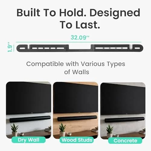 ynVISION.DESIGN Sonos Arc Ultra & Sonos Arc Wall Mount, Black | Flush Mount, 0.43" Deep, Steel Construction thumbnail 5