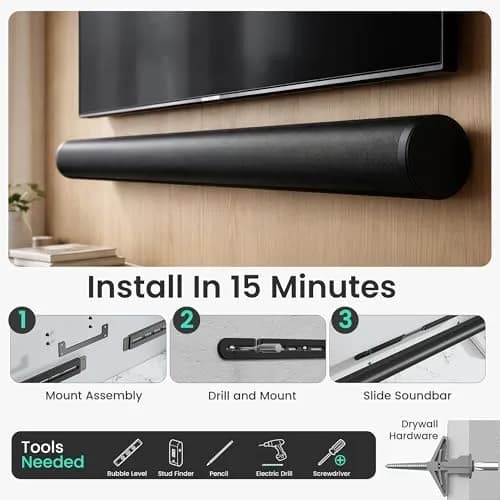 ynVISION.DESIGN Sonos Arc Ultra & Sonos Arc Wall Mount, Black | Flush Mount, 0.43" Deep, Steel Construction thumbnail 6