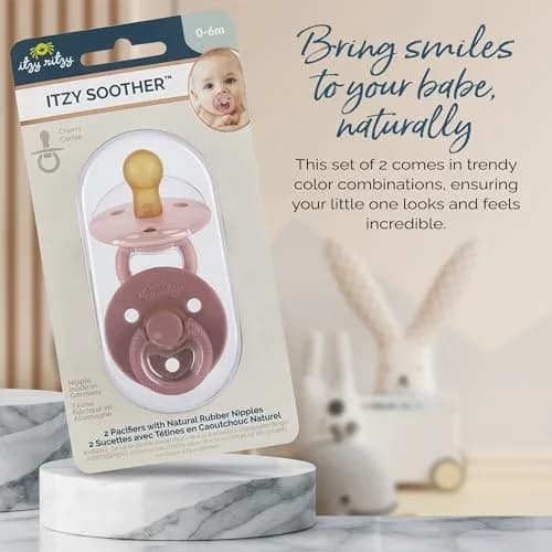 Itzy Ritzy Natural Rubber Pacifiers for 0–6 Mos | BPA-Free, Chic & Soothing thumbnail 6
