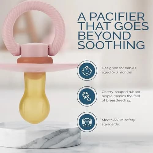 Itzy Ritzy Natural Rubber Pacifiers for 0–6 Mos | BPA-Free, Chic & Soothing thumbnail 3