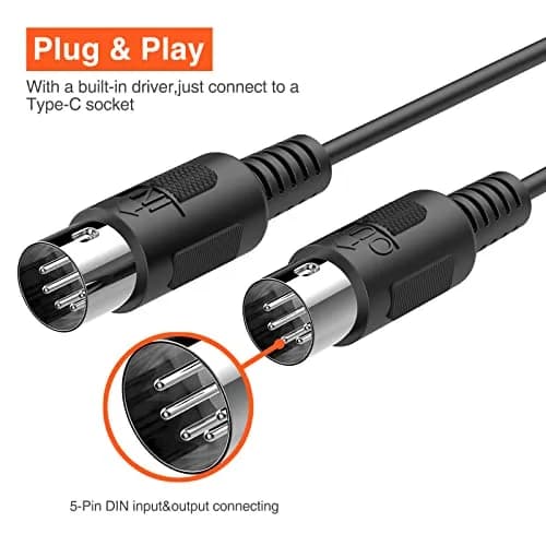 LEKATO USB Type-C MIDI Cable 2m (6.5ft) | Plug & Play MIDI Interface for Mac/Windows thumbnail 6
