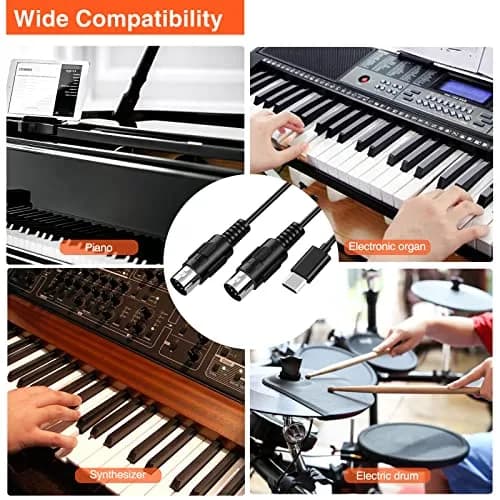 LEKATO USB Type-C MIDI Cable 2m (6.5ft) | Plug & Play MIDI Interface for Mac/Windows thumbnail 7