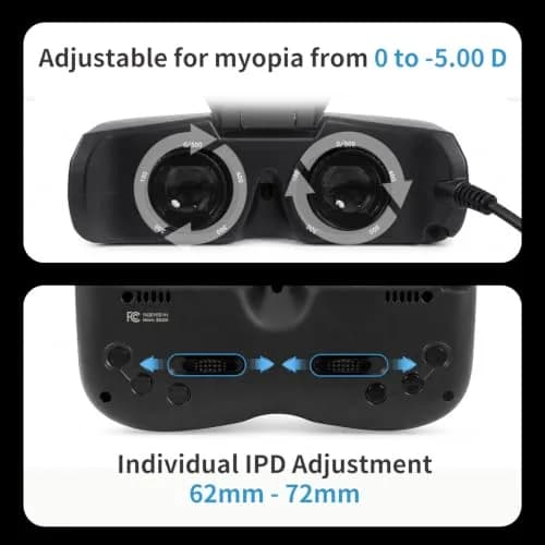 VISIONHMD Bigeyes H1 Video Glasses 2D & 3D | HDMI Input, Adjustable Lenses, Lightweight Personal Theater thumbnail 7