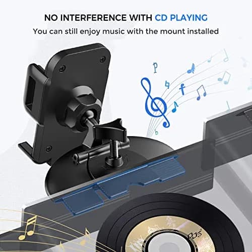 VSSMSSA Cell Phone Holder for Car CD Slot | 360° Swivel, One Button Release, Compatible with iPhone 17-12 & Galaxy S25-S10 (2.76 in) thumbnail 5