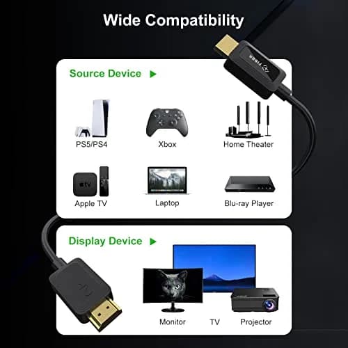 FIBBR Fiber Optic HDMI 2.1 Cable 1m (3.3ft) 48Gbps 8K@60Hz | Supports VRR, ALLM, eARC thumbnail 9