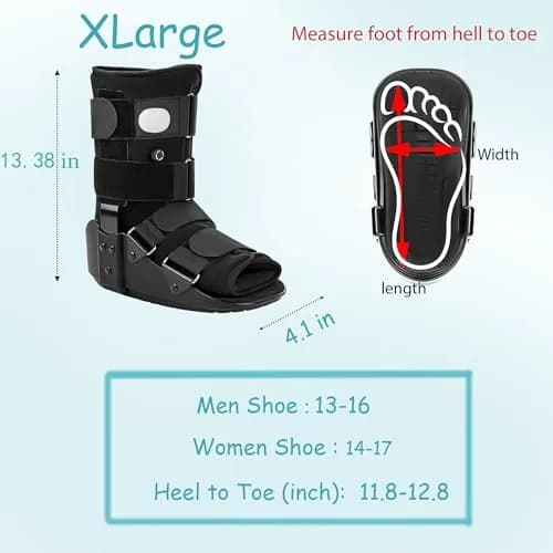 Medibot Advanced Walking Boot XLarge Black | FDA Approved Adjustable Air Splint with Pump thumbnail 7