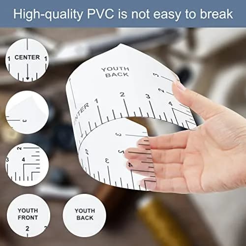tietoc 9Pcs T-Shirt Ruler Guide Set | Transparent PVC for Vinyl Alignment, Heat Press, Children Youth Adult (10in) thumbnail 2