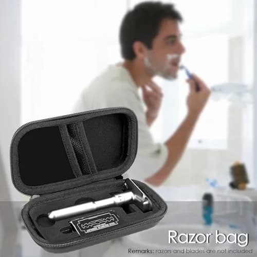 Linkidea Hard Shell Travel Case for Razors | Durable, Compact & Compatible with Merkur, Vikings, WEISHI (Black) thumbnail 6