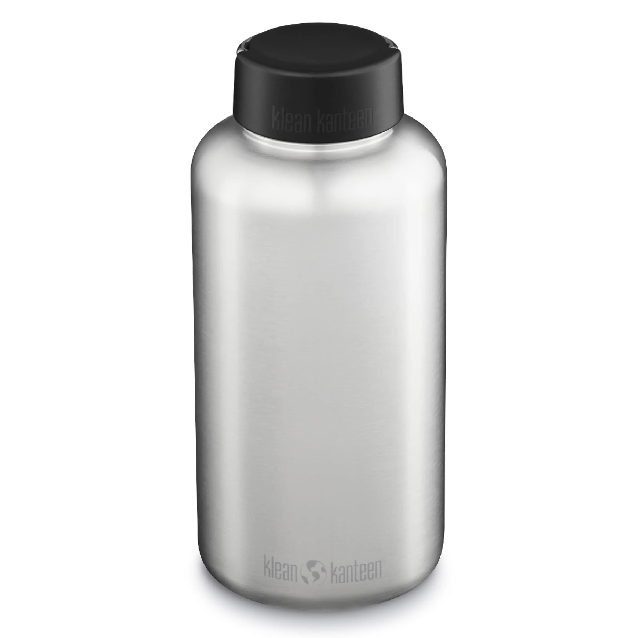 Klean Kanteen Wide Water Bottle with Loop Cap - Stainless Steel Water Bottle for Daily Hydration & Outdoor Use - Non-Insulated - BPA Free, Dishwasher Safe - Brushed Stainless, 64 oz — Brushed Stainless