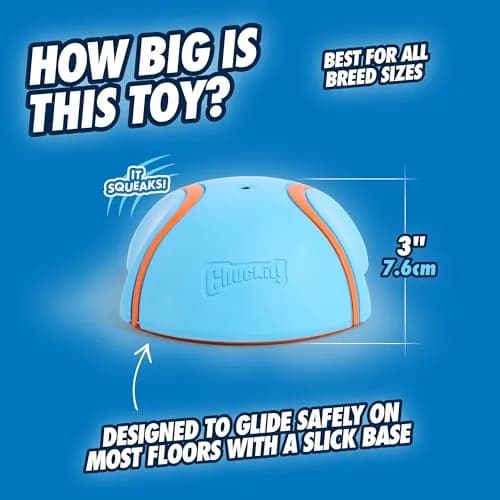 Chuckit! Indoor Super Slider Self-Fetch Squeaky Dog Toy, Durable Rubber thumbnail 3