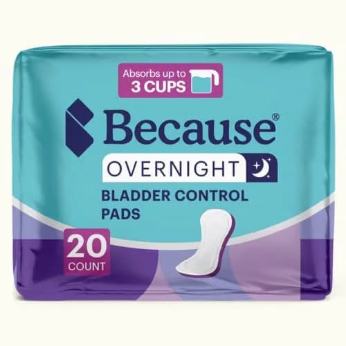 Because Incontinence Pads for Women - Extra Heavy Absorbency | 20 Count Nighttime Leak-Free Liners thumbnail 1