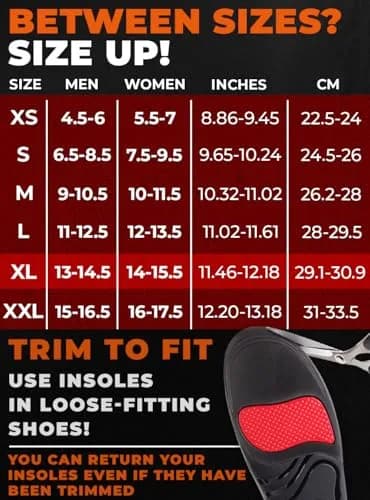 CRUVHEAL High Arch Support Insoles XL | Heavy Duty Plantar Fasciitis Relief for Men & Women thumbnail 5