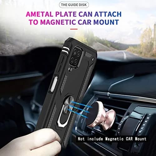 LeYi Galaxy A12 Phone Case Heavy Duty Shockproof Stand Black | Military Grade Drop & Screen Protection thumbnail 4